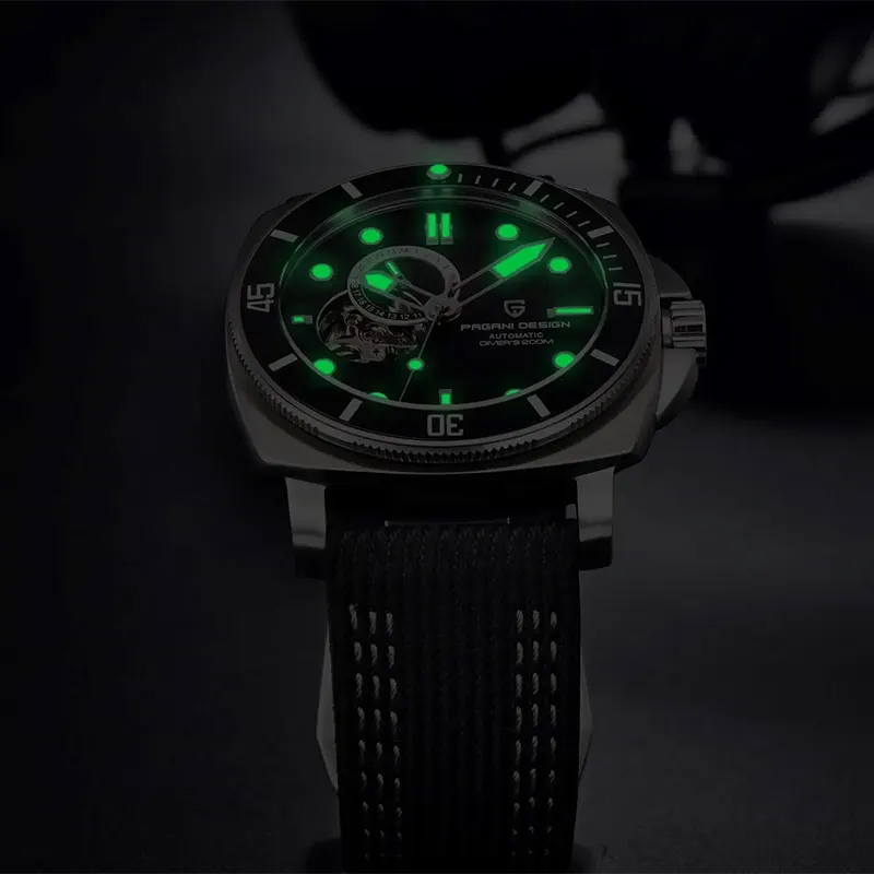 Pagani Design PD-1736 Open Heart Automatic Green Dial Men's Watch